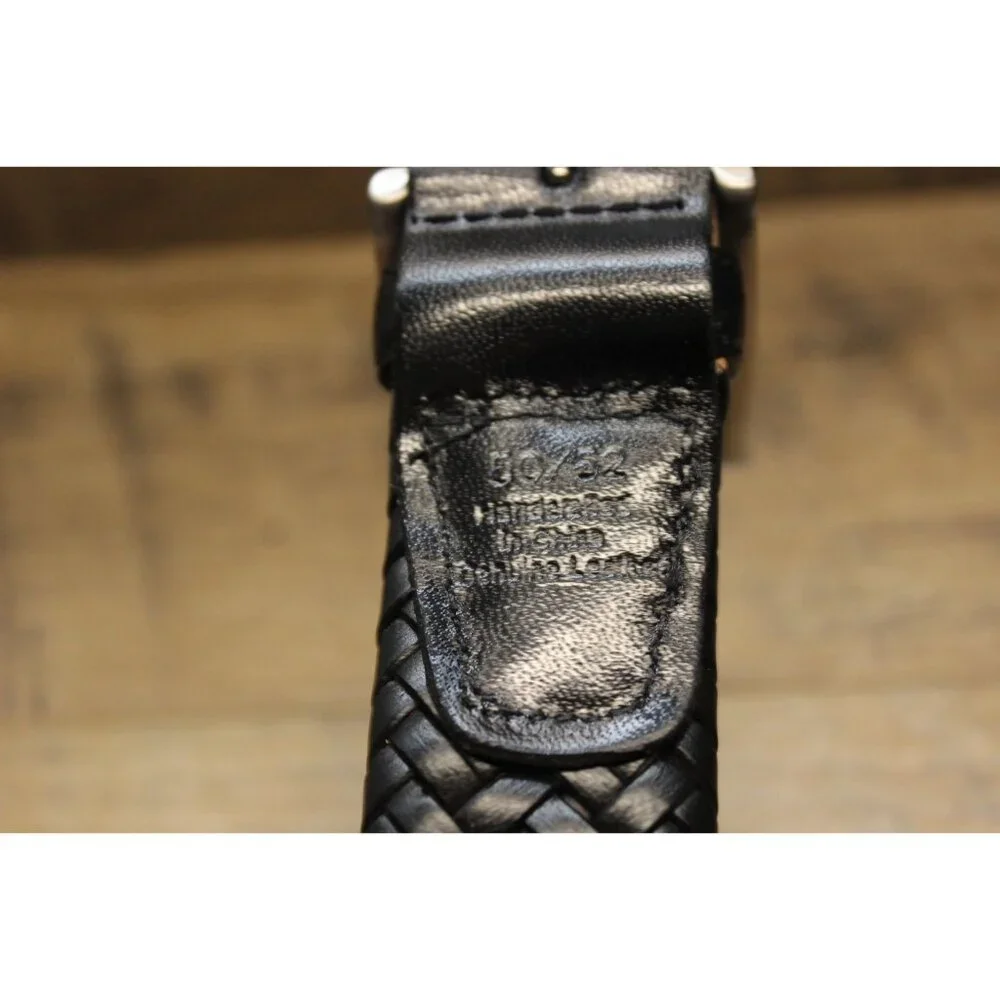 GF men's braided black leather casual dress belt 50‎ / 52